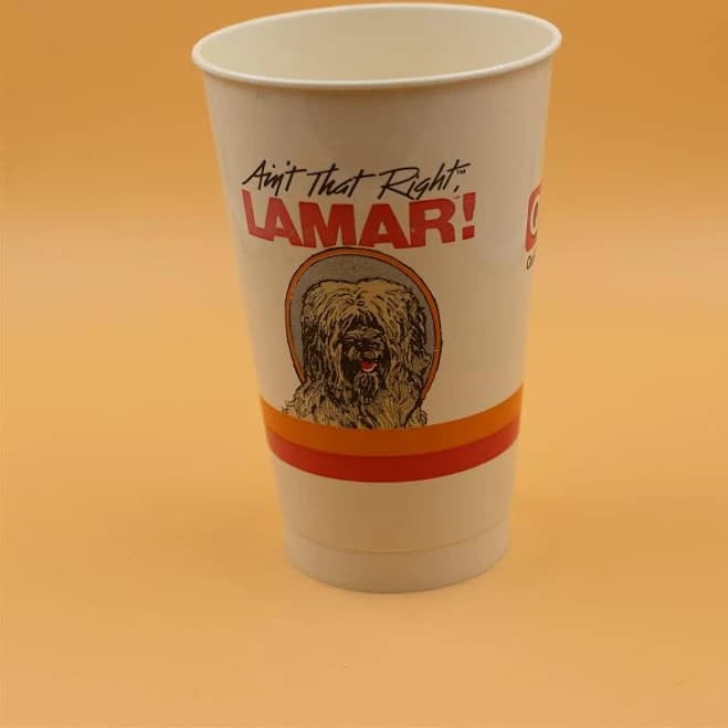 Vintage 1980s QuikTrip QT "Ain't That Right, Lamar" Dog Plastic Cup