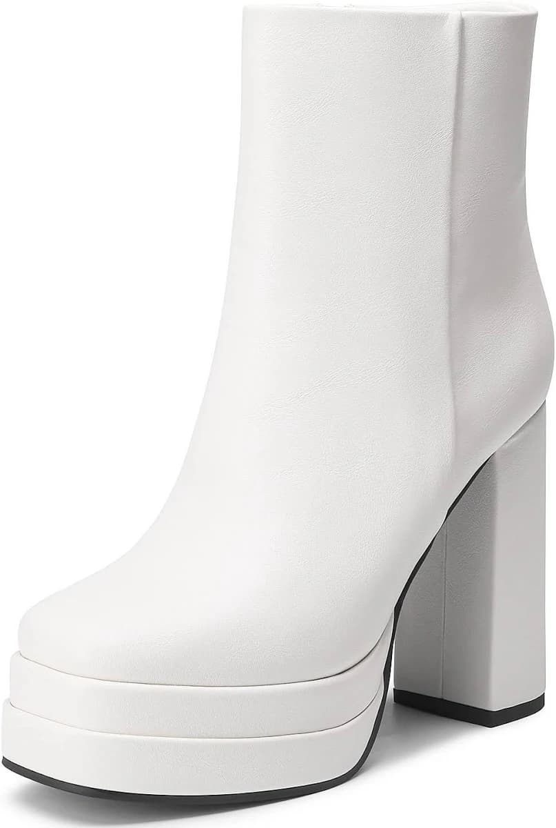 Dream Pairs Square Toe Platform Ankle Boots
