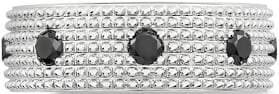 Zales Sterling Silver Black Spinel Station Beaded Multi- Row Band