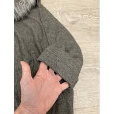 Max & Moi Anthracite Viscose Hooded Coat Size 38 FR