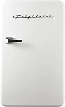 Frigidaire Retro Compact Refrigerator with Chiller, 3.2 cu ft Countertop Fridge, Built-In Bottle Opener, Rounded Corners, Premium, for Office, Bedroom, Dorm Room, Cabin, 18.5D x 20W x 31.5H (White)