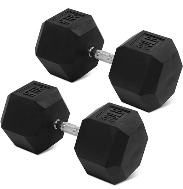 Balancefrom Rubber Encased Hex Dumbbell