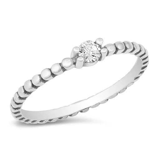 Solitaire Silver Ring