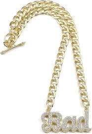 Amazon.com: GWOOD Bad Pendant with Thick Link 22 Inch Long Necklace Gold Color: Pendant Necklaces: Clothing, Shoes & Jewelry