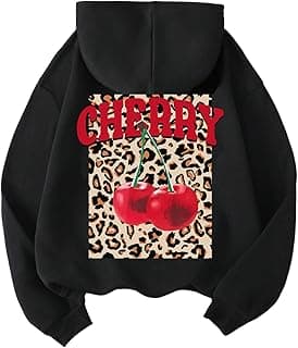 Women's Leopard Print Hoodies Long Sleeve Drawstring Cheetah Hoodies Y2k 90s Hooded Sweatshirt