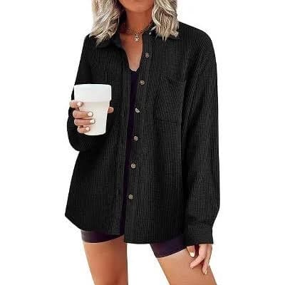 Zeagoo Women's Dressy Casual Waffle Button Down Shirt