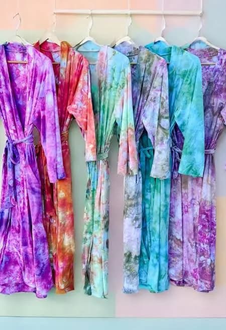 Ice Dyed Robe with Pockets
