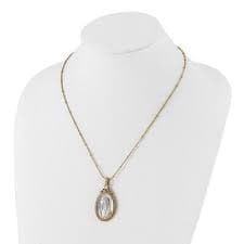 20" Gold-Tone & Silver-Tone Lab-Created Crystal Mary Miraculous Medal Necklace | eBay