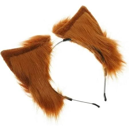 Lolippyy Plush Light Brown Cat Ear Headband Hair Accessory for Women and Girls, Size: 20.00