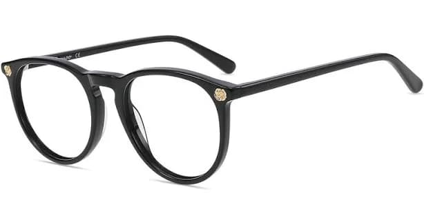 Firmoo Black Round Prescription Glasses Frame Flora112