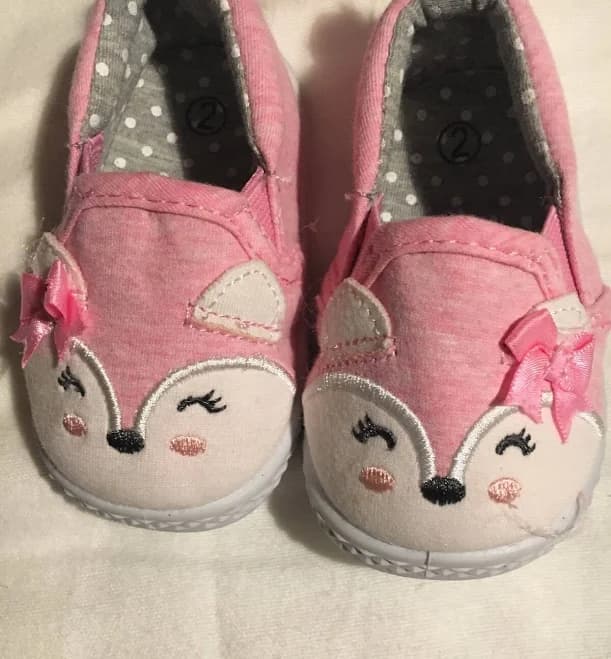 Baby Girl Pink Slip On Canvas Classic Shoes Size 2 Pink