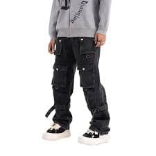 Jean × Vintage Black Stacked Denim Jeans | Grailed
