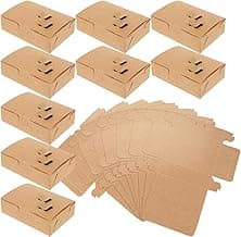 25pcs Takeaway Food Paper Box Fried Chicken Packing Boxes French Fries Package Container Pastry Donut Carrier for Small Pastries Cookies Cupcakes