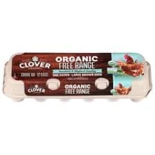 Clover Brown Organic Free Range Large Eggs, 12 eggs