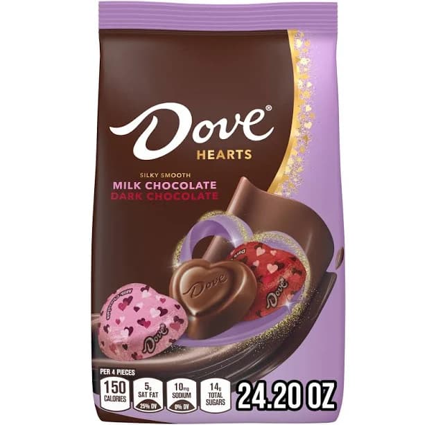 Dove Promises Milk & Dark Chocolate Valentine's Day Candy Hearts