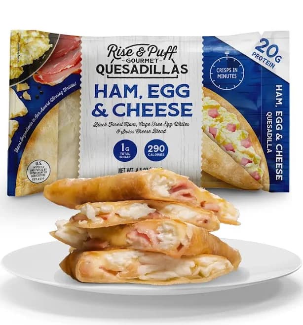 Ham, Egg & Cheese Quesadilla | Rise & Puff