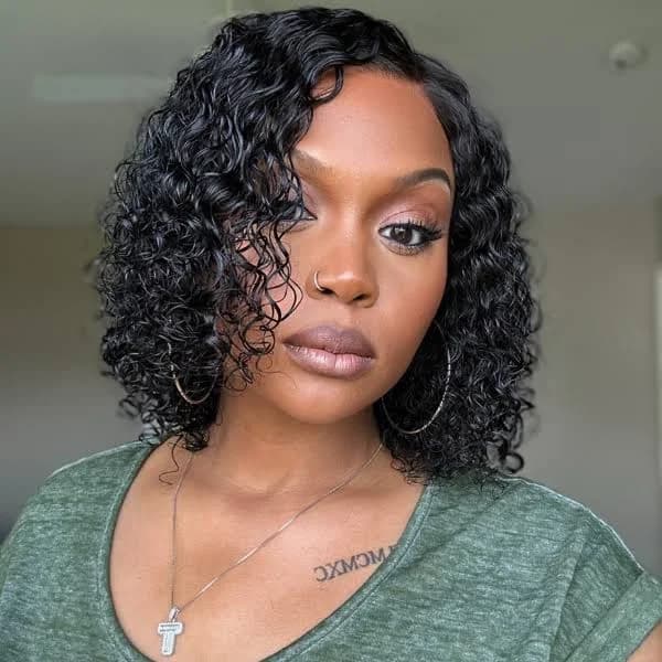 Wet and Wavy 5x5 Closure Lace Water Wave Wig Glueless Side Part Human Hair Wig