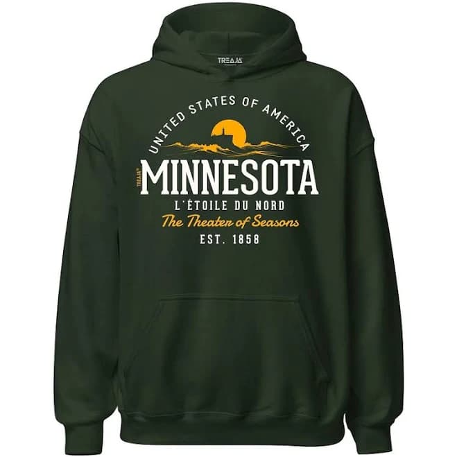 Minnesota MN State Retro Vintage Hoodie