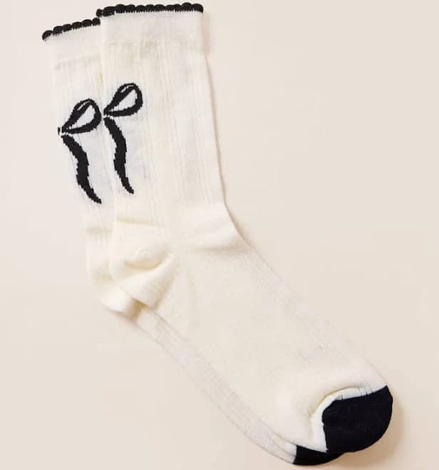 BKE Women's Polyamide Bow Socks with Buckle