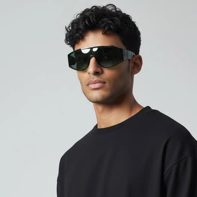 Futuristic Retro Y2k Wrap Shield Sunglasses