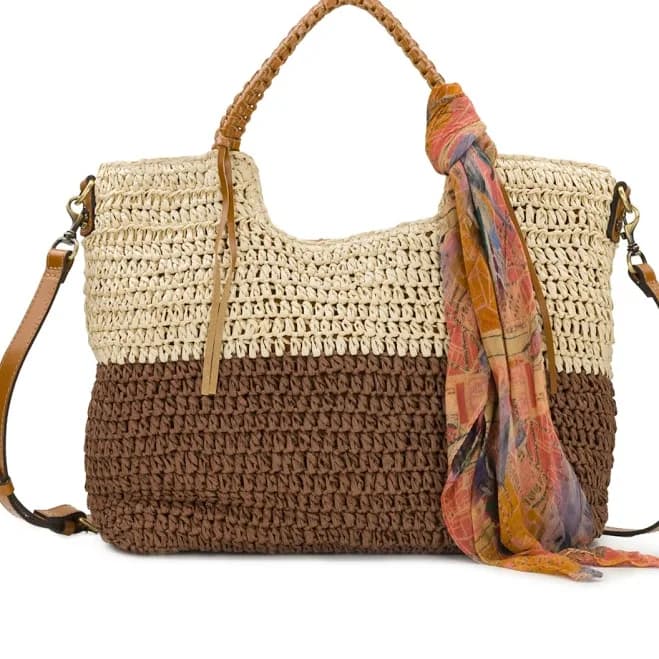 Patricia Nash Women's Gabriella Raffia Tote with Scarf