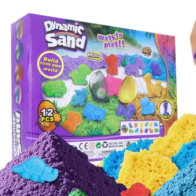 Oceanlanding 12-Pack Play Sand Kit Multi-Color Play Sand for Squishing Mixing Molding