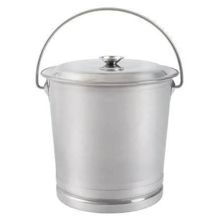 Dwellnix Durable 14L Stainless Steel Barrel with Tight-Sealing Lid, Easy to Clean, Perfect for Storing Dry Goods, Water, and Trash, Size: 31, Silver