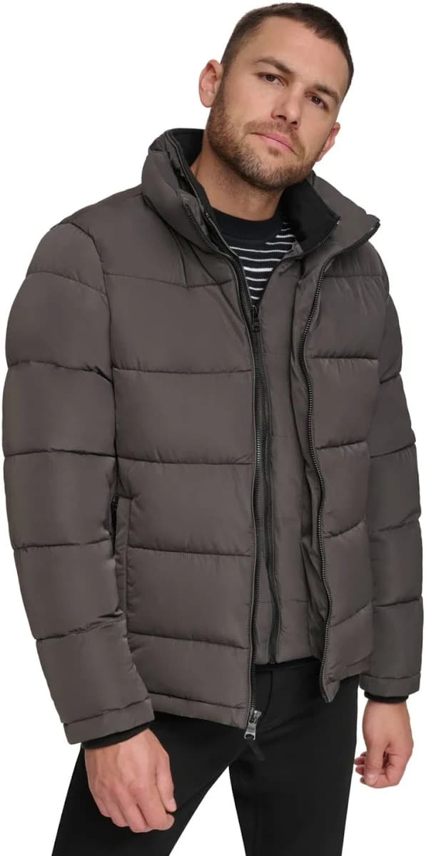 Calvin Klein Men's Puffer With Set Bib Detail Jacket