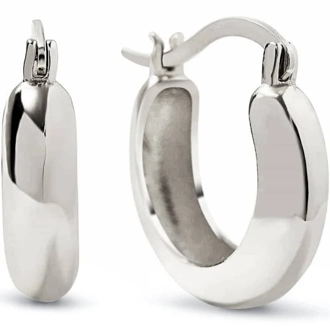 Sterling Silver Chunky Hoop Earrings