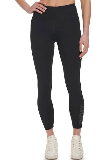 DKNY Women's High-Waisted Side-Logo 7/8 Leggings