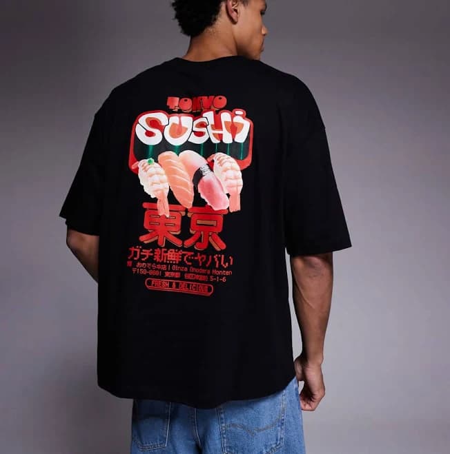 ASOS Oversized Sushi Graphic T-Shirt