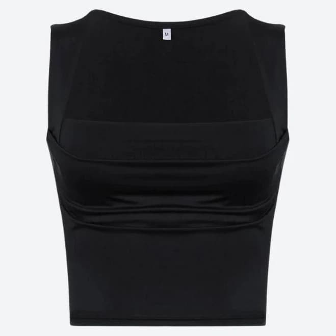Litlookz Studio Ruched Square Neck Tank Top