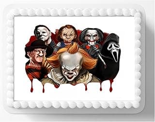 Horror Movie Characters Edible Cake Topper, killers birthday halloween toppers