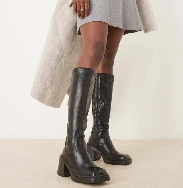 ASOS DESIGN Charly Heeled Knee Boots