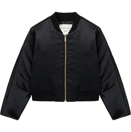Cropped Satin Bomber Jacket