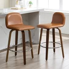 George Oliver Klismos Wood Upholstered Barstool | Wayfair