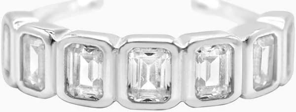 Stia Jewelry It Fits Rectangular Bezel Clear Crystal Ring