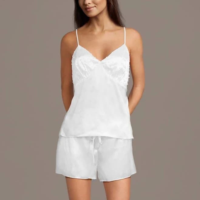 DB Studio Bridal Pearl Satin Pajama Set