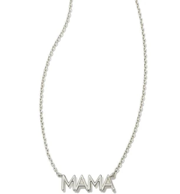 Kendra Scott Mama Sterling Silver White Topaz Pendant Necklace