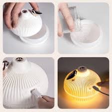 300ml USB Ultrasonic Cool Mist Maker Air Humidifier with Warm LED Lamp for Home Kids Room Mini Aroma Diffuser Humidificador - AliExpress