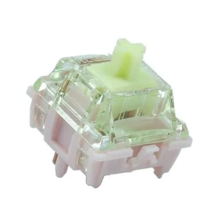Gateron Harmonic Clicky Keyboard Switches, 5 Pin 65gf Pre-lubed Plate Mounted Pink-Green Clicky Key Switches Compatible for MX Mechanical Keyboard (