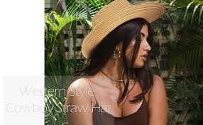 EOGIMI Western Style Classic Cowboy Straw Hat Wide Brim Cowgirl Hat with Belt Buckle Bull/Khaki at Amazon Men's Clothing store