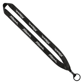 3/4" Polyester Lanyard with Metal Crimp and Split-Ring