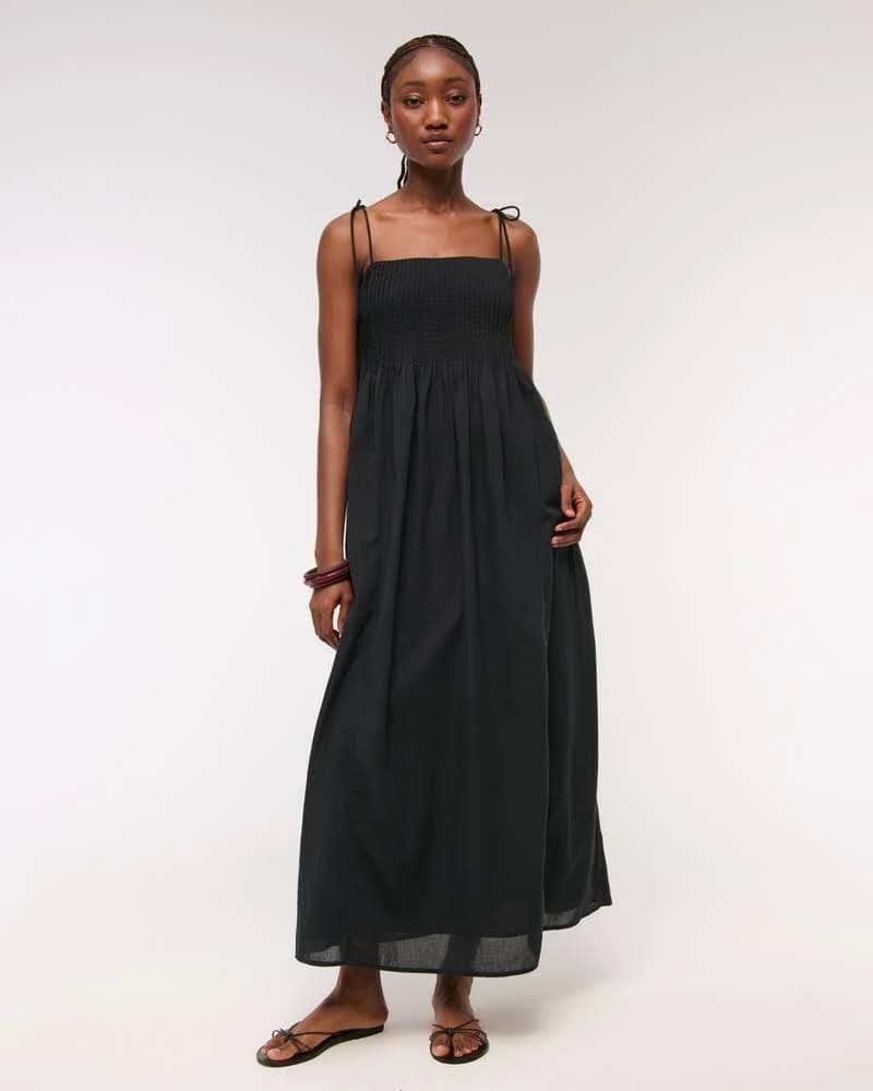Abercrombie & Fitch Women's Pintuck Flowy Maxi Dress