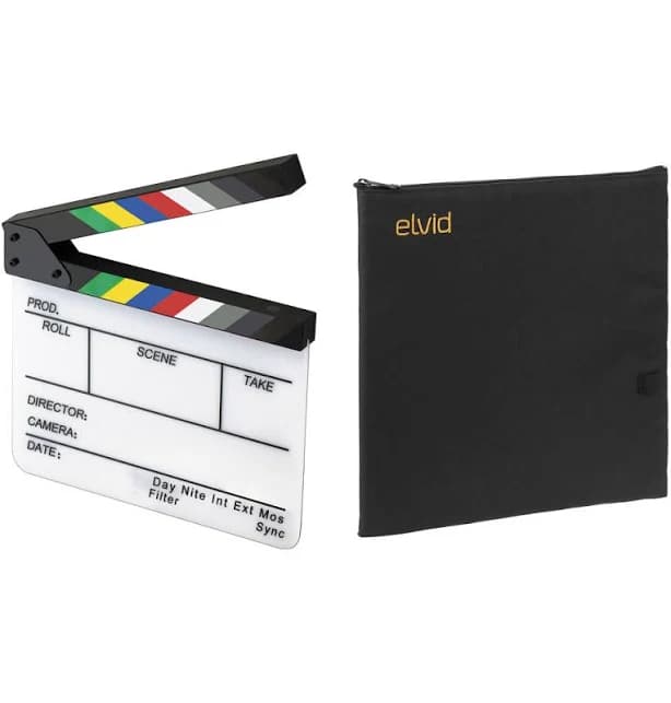 Elvid 7-Section Acrylic Production Slate with Color Clapper Sticks