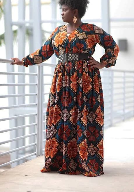 Geometric Print Maxi Dress