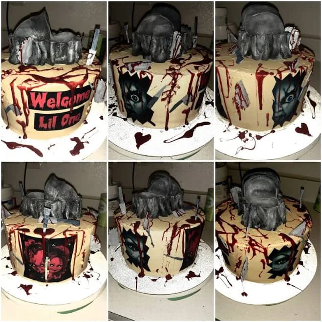 Chucky and Bride Movie Edible Cake Topper