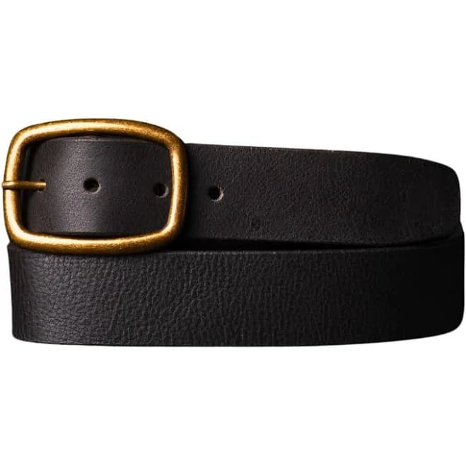 Nab Leather Amara Full Grain Leather Dress Belt with Gold Buckle