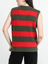 Amazon.com: Nightmare on Elm Street - Chaleco tipo suéter de mohair a rayas rojas y verdes para hombre, Multi colorido : Ropa, Zapatos y Joyería