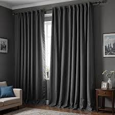 Amazon.com: LUX Décor Blackout Curtains 63 Inch Length Long 2 Panels Set - Thermal Insulated Room Darkening Curtains for Bedroom Window - Grommet Drapes - 42"X63" (Grey) : Home & Kitchen
